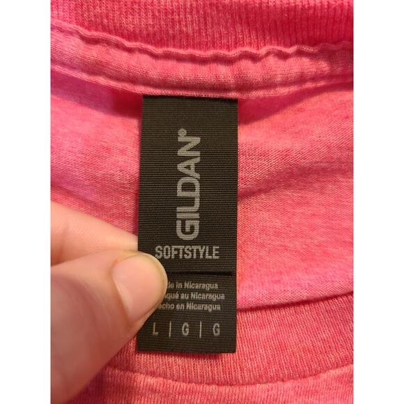 Gildan large women's pink printed tee - Picture 4 of 7